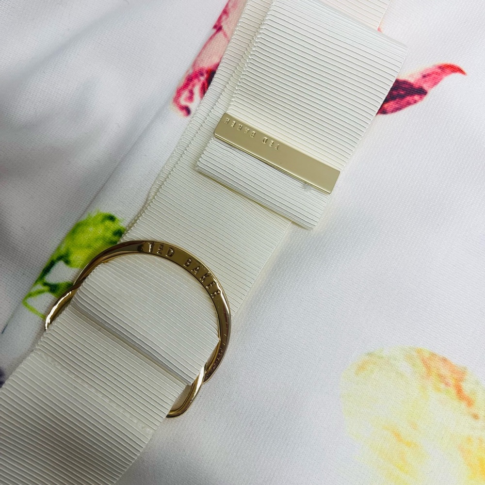 Ted Baker London Cream Midi Dress with Floral Print - Picture 8 of 11